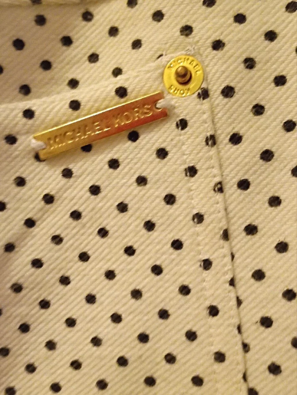 Michael Kors Cream Polka Dot Straight Leg Pants